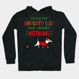 On The Naughty List Dog Funny Christmas Pooping Dog Hoodie